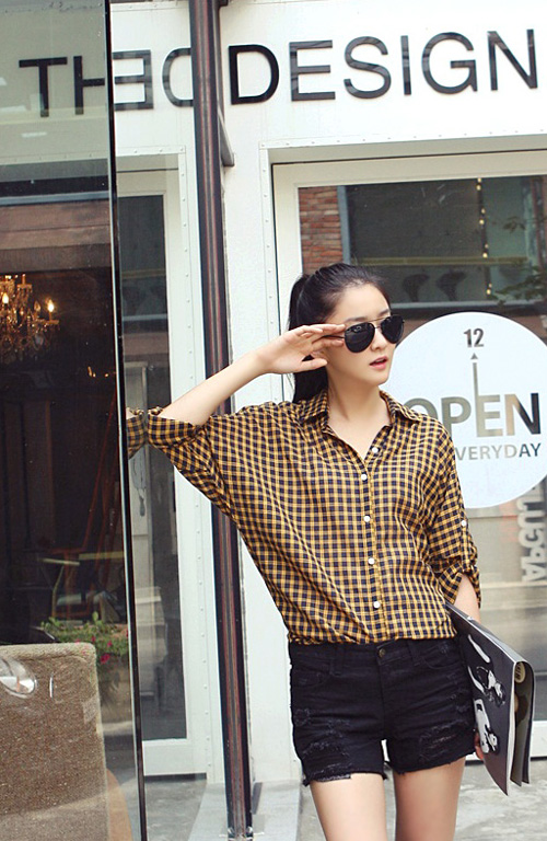 phối áo sơ mi kẻ dài tay - hình minh họa 18