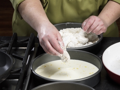 Learn How To Cook - How To Photo Pictorial Steps Frog Legs Place the legs in the egg wash and coat thoroughly. A Step-by-Step How To Photo Pictorial Learn How To Cook - How To Photo Pictorial Steps Frog Legs